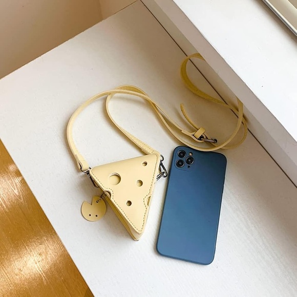 Yellow Cheese-Shaped Crossbody Bag - Picture 2 of 7